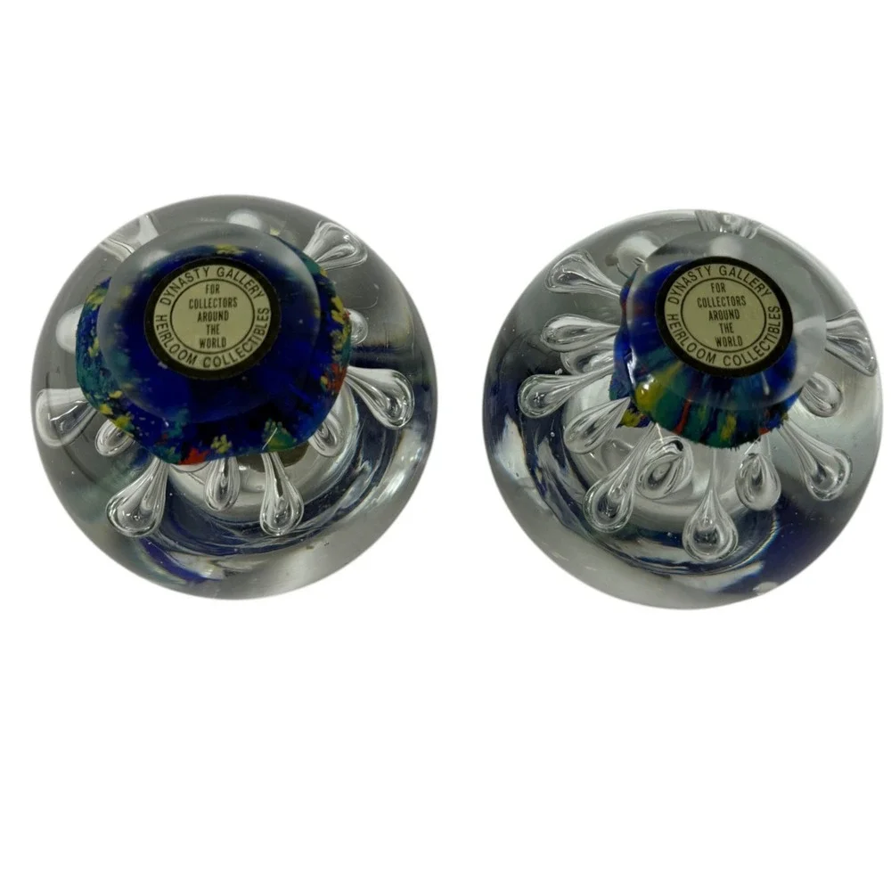 Dynasty Gallery Glass Candle Holder Pair OS Multicolor‎ Excellent Bubble Orb